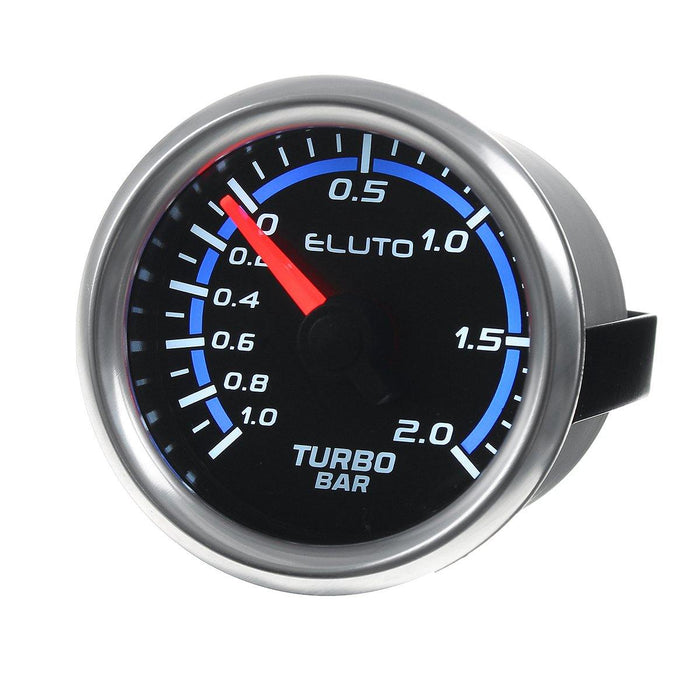 ELUTO F20976 2'' 52mm Car Turbo Boost Pressure Gauge Meter -1~2 Bar LED 12V Brushless Motor