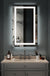 Anti-Fog Wall Mounted Lighted Vanity Mirror LED Bathroom Mirror anti Fog and IP67 Waterproof, Rectangle 40"X24" Silver