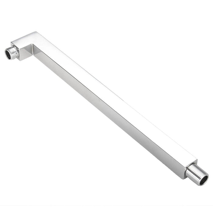 40cm Square Rail Shower Head Extension Arm Chrome Wall Mount with Flange