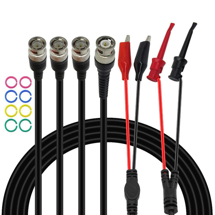 Cleqee P1260 Coaxial Cable Test lead kit BNC to BNC &Alligator Chip &Test Hook test lead