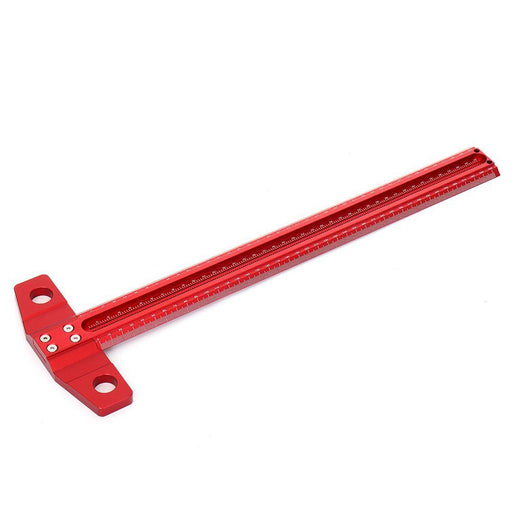 Drillpro 300/400/500/600mm Woodworking Line Scriber T-type Ruler 1mm Hole Crossed Ruler Aluminum Alloy Marking Gauge