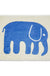 Blue and Orange Elephant White Mat