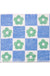 Blue Green Check Flower Bath Mat