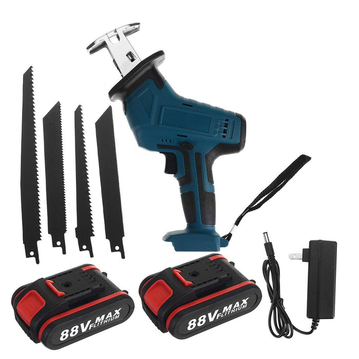 Cordless Reciprocating Saw With 4 Blades Rechargeable Electric Saw for Sawing Branches Metal PVC Wood