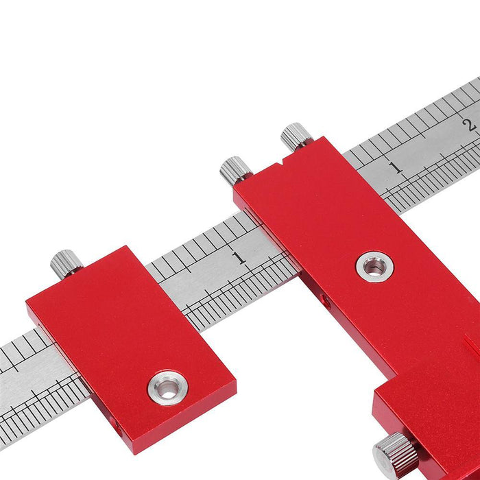 Drillpro Red Aluminum Alloy Metric/Inch Cabinet Hardware Jig 4mm 5mm Drill Guide Cabinet Handle Template Jig