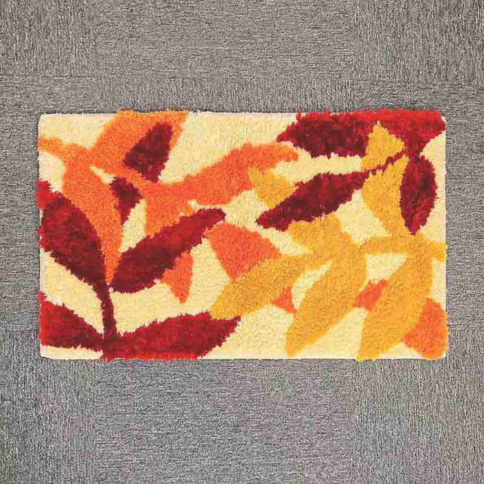 Feblilac Red Leaves Bath Mat