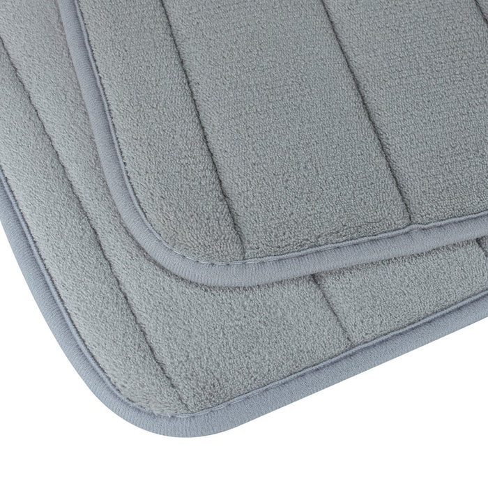 2 Piece Memory Foam Bath Mat Set Thick Bathroom Rugs Soft Bath Mats for Bathroom Extra Absorbent Floor Mats Bath Rugs Set for Kitchen/Living Room(20" X 32"/17" X 24", Gray)