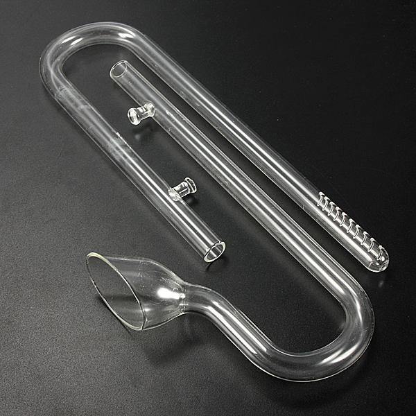 Aquarium Glass Lily Breather Pipes Inflow & Outflow 13mm for 12/13mm Tube + 2 Suction Cups