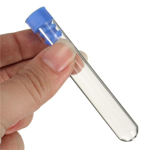 10pcs  Borosilicate Glass Test Tubes Rimless Pyrex With Push Caps Lab