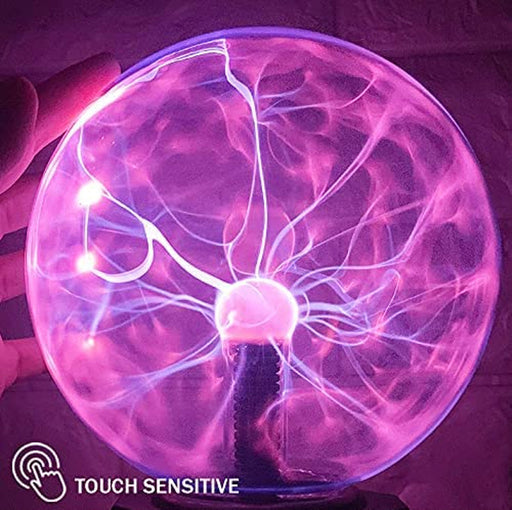 Plasma Ball/Light/Lamp, 8 Inch - Static Electricity Globe Electric Lightning Ball, Touch & Sound Sensitive, Amazing Gift for Parties, Birthday and Holiday, for Age over 14 Years Old