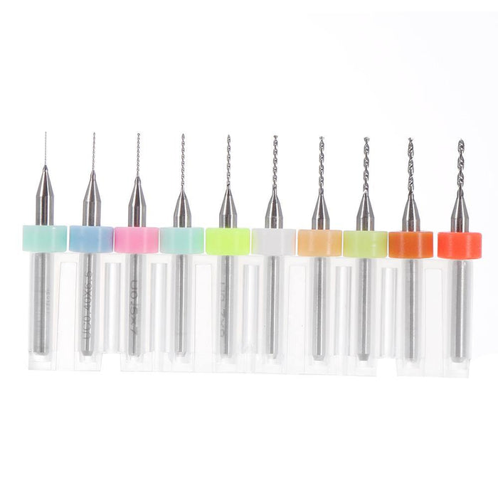 Drillpro DB-P1 10pcs Tungsten Steel Hard Alloy PCB CNC Drill Bits For Circuit Boards PCB Drill Bit