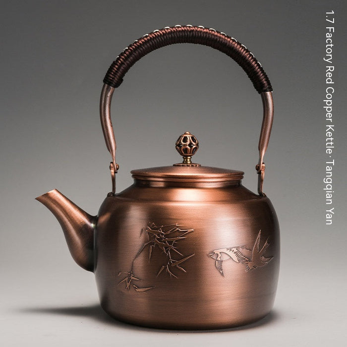 Copper Boiling Water Manual Mechanism Antique Tea Brewing Pot