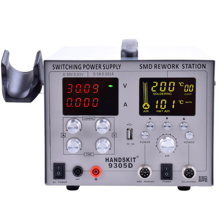 Handskit 9305D 4 in 1 Hot Air Rework Station + Soldering Iron Station + 30V 5A DC Power Supply