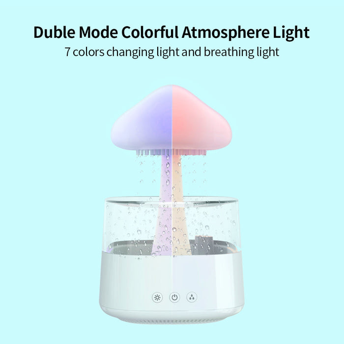 Factory Wholesale New Rain Cloud USB Humidifier Water Drip Mushroom Rain Cloud Diffuser Water Drop Sound Aroma Lamp For Household