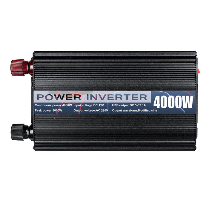 4000Peak Power Inverter DC12V To AC220V Power Converter Car USB Charger Inverter Modified Sine Wave