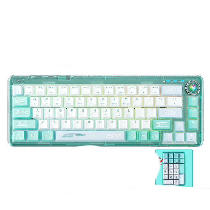 Bluetooth Mechanical Keyboard Transparent Case Hot-swappable Gasket Structure