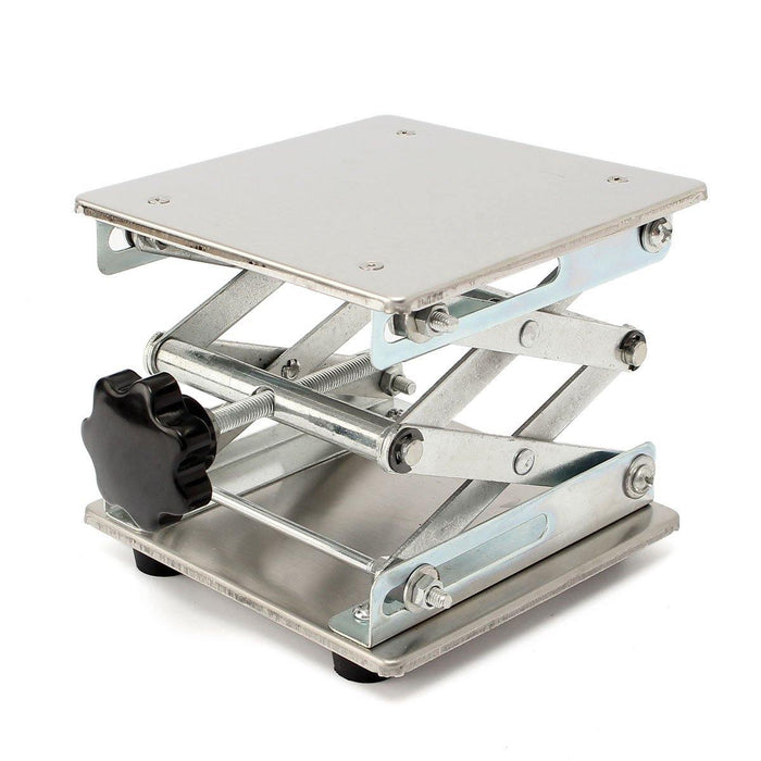 5.9 x 5.9" Stainless Steel Lifting Platform Lab Stand Lift Riser Lifter Scissor Rack 150x150x250mm