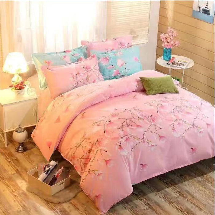 Four-piece Set Duvet Cover One-piece Single Double Thick Bed Sheet Three-piece Set