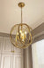 American Spherical Chandelier Restaurant Golden Chandelier Bedroom Nordic Modern Wrought Iron Porch Aisle Light Fixture