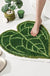 Feblilac Monstera Green Leaf Tufted Bath Mat