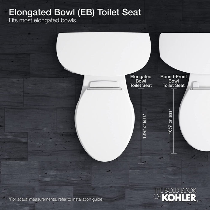 K-4636-7 Cachet Elongated, Grip-Tight Bumpers, Quiet-Close Release Hinges, Quick-Attach Hardware, No Slam Toilet Seat, Black