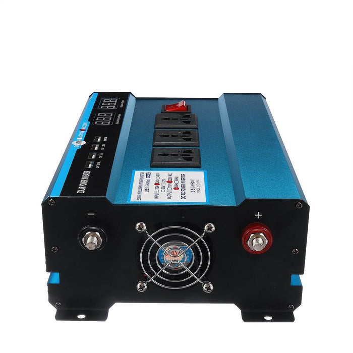 10000W Peak 4 USB Ports Digital Solar Power Inverter Vehicle Converter DC12V/24V/48V to AC220V