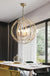 American Spherical Chandelier Restaurant Golden Chandelier Bedroom Nordic Modern Wrought Iron Porch Aisle Light Fixture