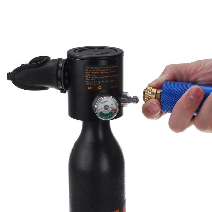 SMACO 0.5L Portable Diving Reserve Air Tank Set Hand Pump Oxygen Cylinder Mini Operated Pump