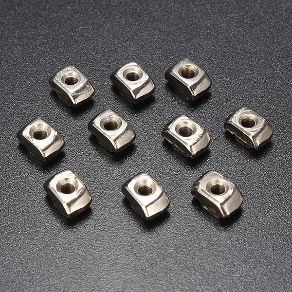 Drillpro 50pcs M3 T Sliding Nut Zinc Plated Carbon Steel T Sliding Nut for 2020 Aluminum Profile