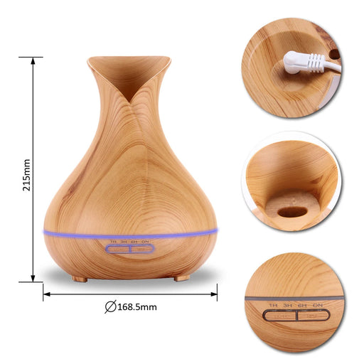 Essential Oil Diffuser Mist Maker Fogger 500ML Large Capacity Ultrasonic Air Humidifier with LED Lights for Home Aroma Diffuser