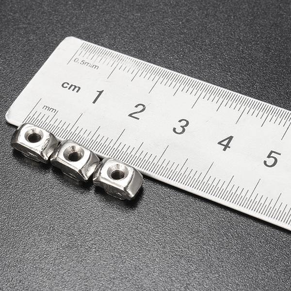 Drillpro 50pcs M3 T Sliding Nut Zinc Plated Carbon Steel T Sliding Nut for 2020 Aluminum Profile