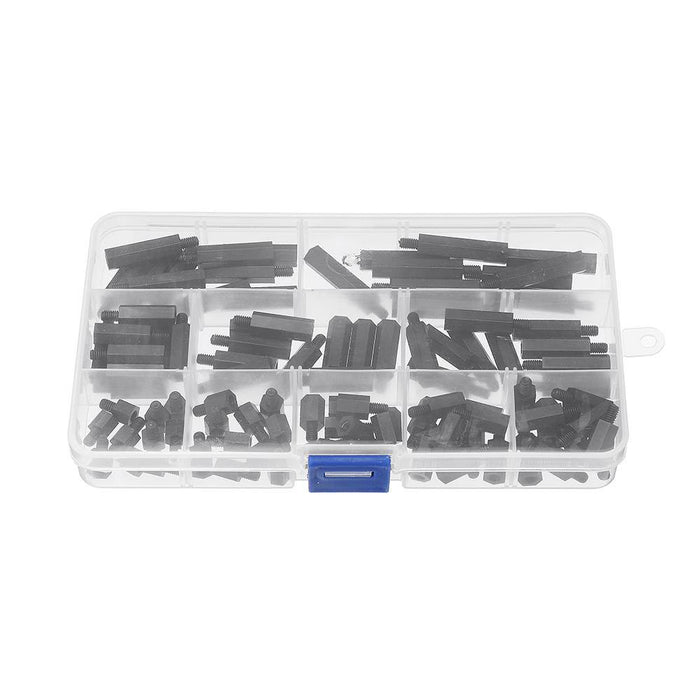 Suleve™ M4NH4 110Pcs M4 Nylon Hex Screw Black/White Female to Male PCB Standoff Column Set