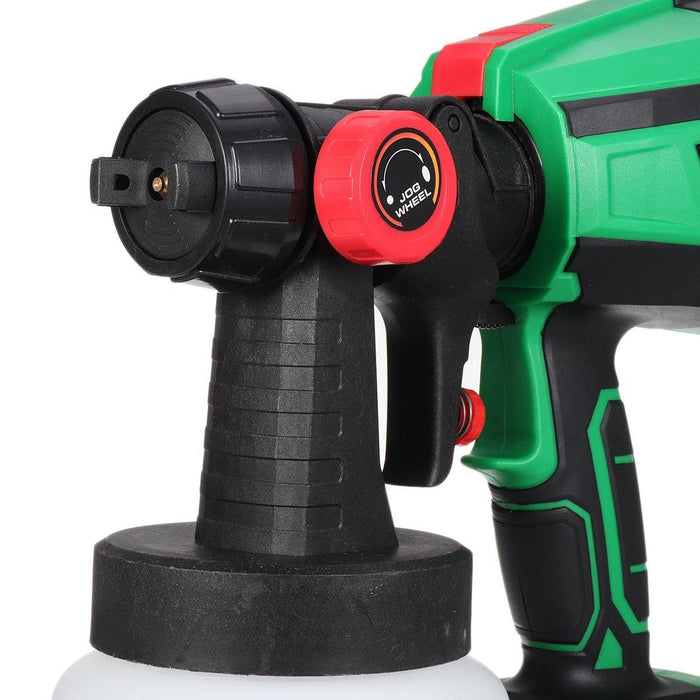 1000ml 800W Cordless Rechargeable Electric Paint Sprayer High Pressure Spray Guns W/ Battery (Green)