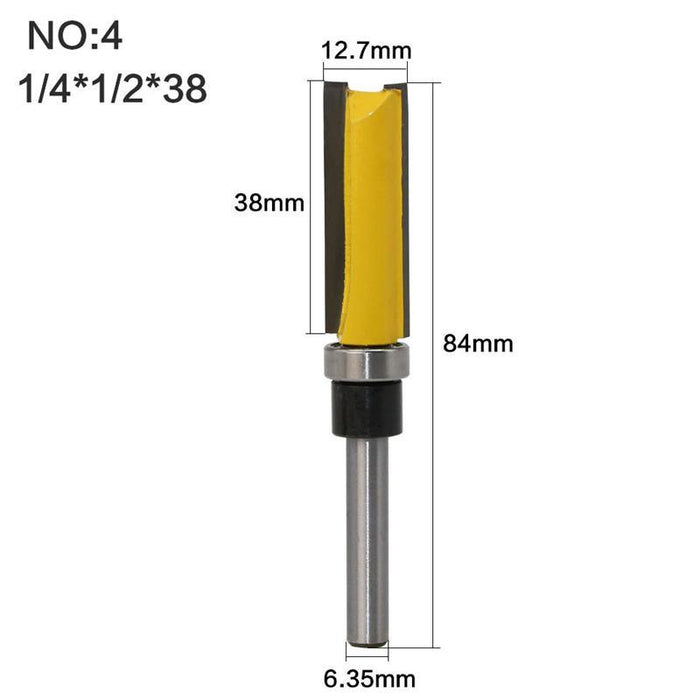 1/4 Inch Shank Mortise Template Flush Trim Pattern Router Bit Set Milling Cutter