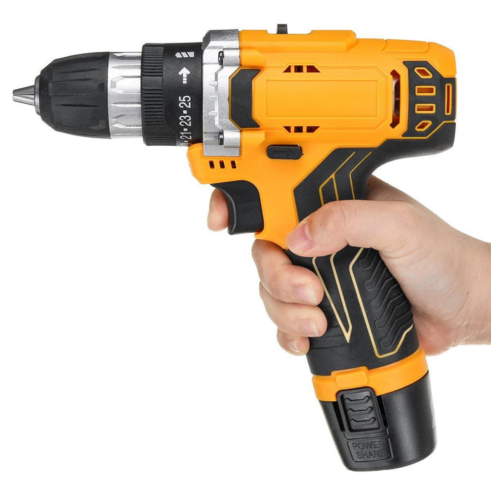 12/18/21V 25+1 Torque 2 Speed Cordless Electric Drill Screwdriver W/ LED Light