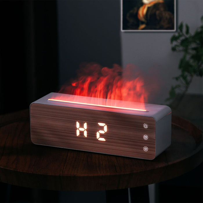 Flame Humidifier Flame Aromatherapy Machine With Clock Display Desktop Aromatherapy Humidifier Bedroom