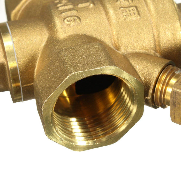 DN20 NPT 3/4" Adjustable Brass Water Pressure Regulator Reducer with Gauge Meter