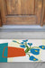 Feblilac Orange Vase and Blue Flowers PVC Coil Door Mat