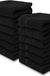 Luxury Cotton Washcloths Set 12 Pack - Hotel Quality Cleansing Face Towels Set, Black Small Bathroom Hand Towels | 12 Pack | Black