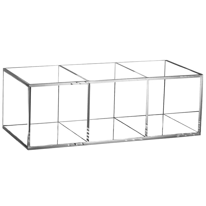 Makeup Brush Holder Organizer Clear Cosmetic Brushes Container Storage 3 Slots - Great for Vanity