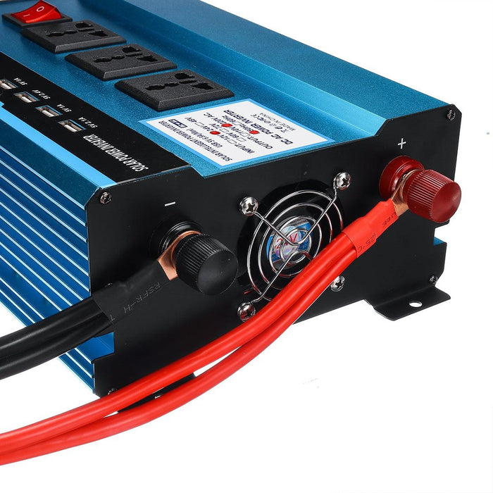 10000W Peak 4 USB Ports Digital Solar Power Inverter Vehicle Converter DC12V/24V/48V to AC220V