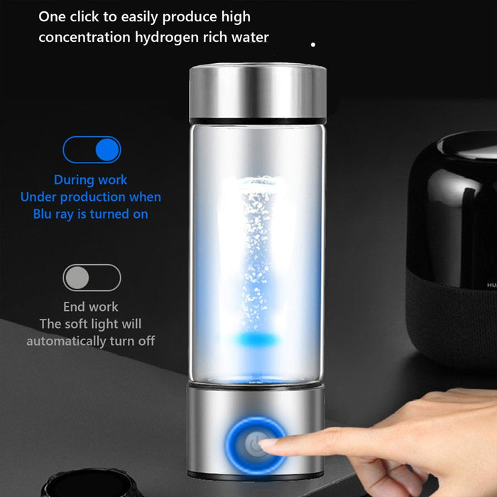 Rechargeable Portable Glass Hydrogen Water Bottle with Advanced Hydrogen Water Generation Technology