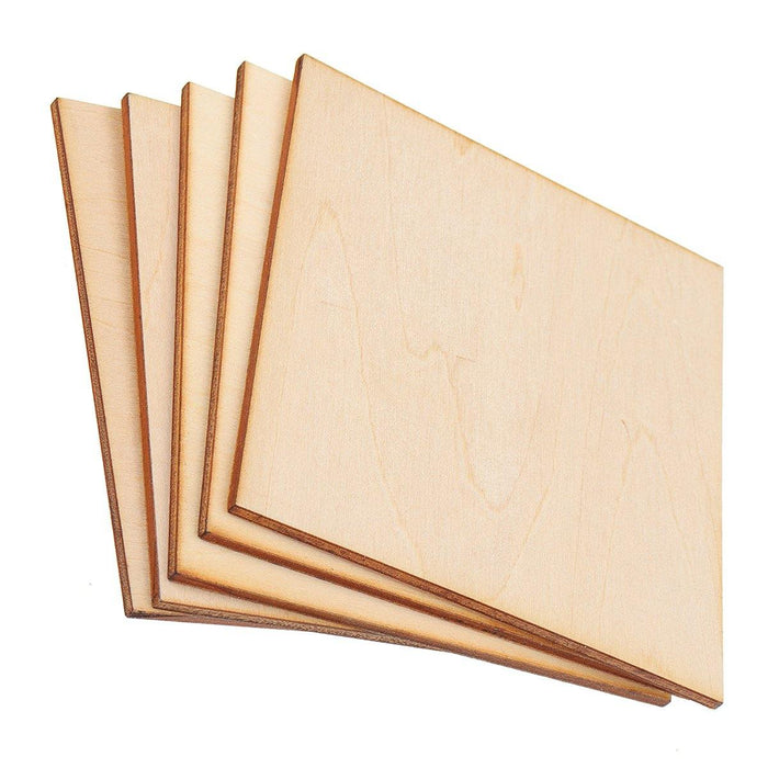 5Pcs 10x10cm Basswood DIY Wood Sheet Unfinished Unpainted Building Model Laser Engraving Blank Sheet Wooden Craft Making