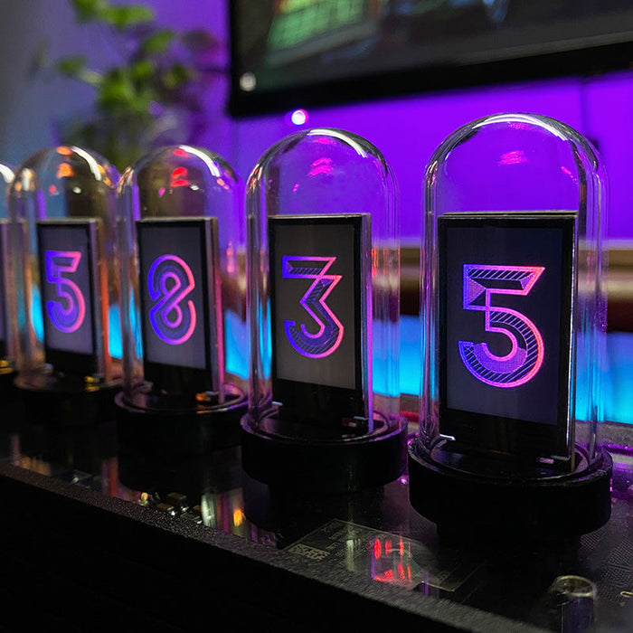 Creative Led Electronic Digital Clock Solid Wood Nixie