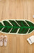 Feblilac Green Leave Bath Runner Mat Tropical Leaf Tufted Rug Mats for Bathroom