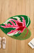 Feblilac Pink Green Leave Bath Mat Tropical Leaf Tufted Bathroom Rug