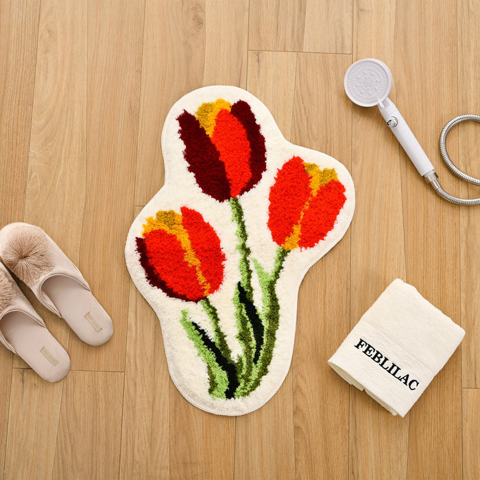 Feblilac Tulip Runner Tufted Bath Mat