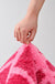 Feblilac Pink Monstera Bath Mat Non-Slip Cute Leave Tufted Bathroom Rugs