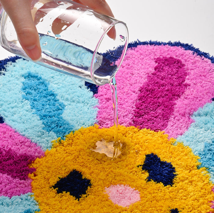 Feblilac Cute Floral Colorful Flower Tufted Bath Mat