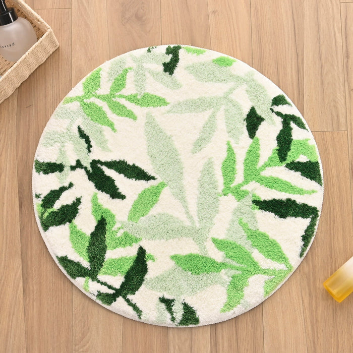 Feblilac Green Leaves Bath Mat Mom‘s Day Gift